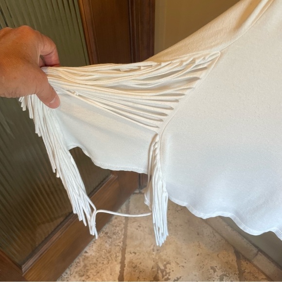 TASHA POLIZZI fringe top in white Small - Picture 6 of 6